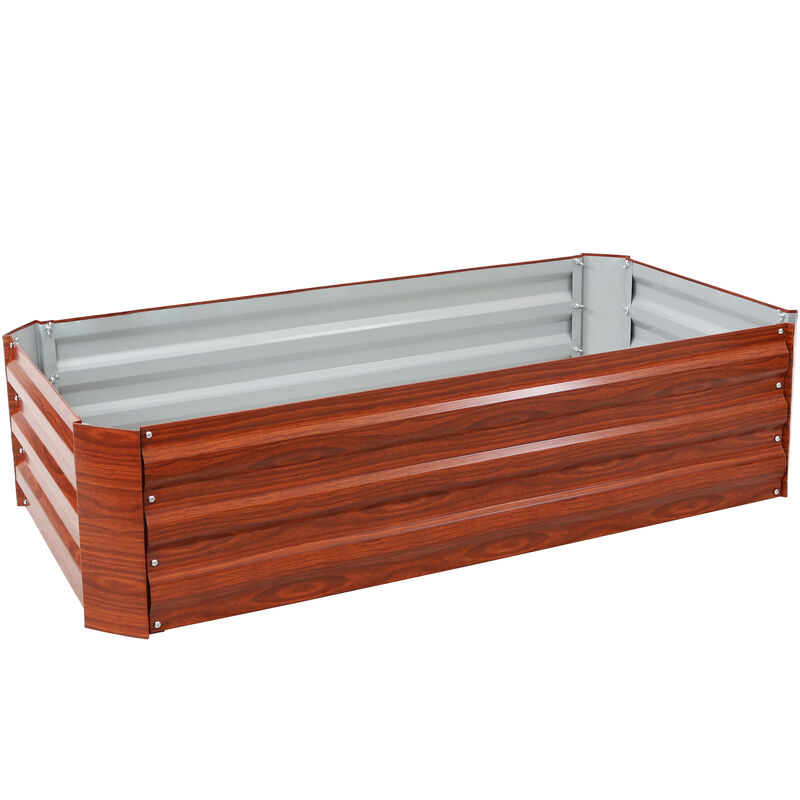Sunnydaze Galvanized Steel Rectangle Raised Garden Bed