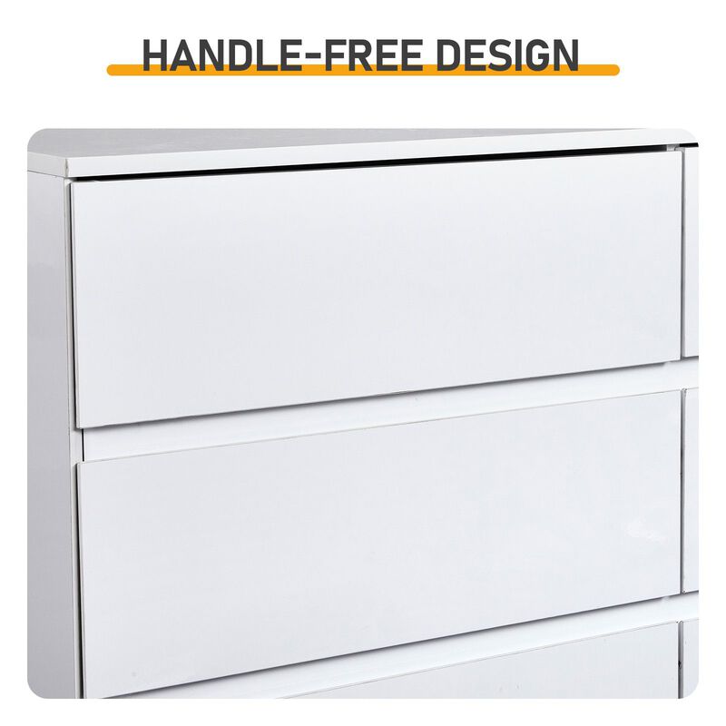 High Gloss 6 Drawer Storage Dresser with USB Powered RGB LED Lighting image number 5