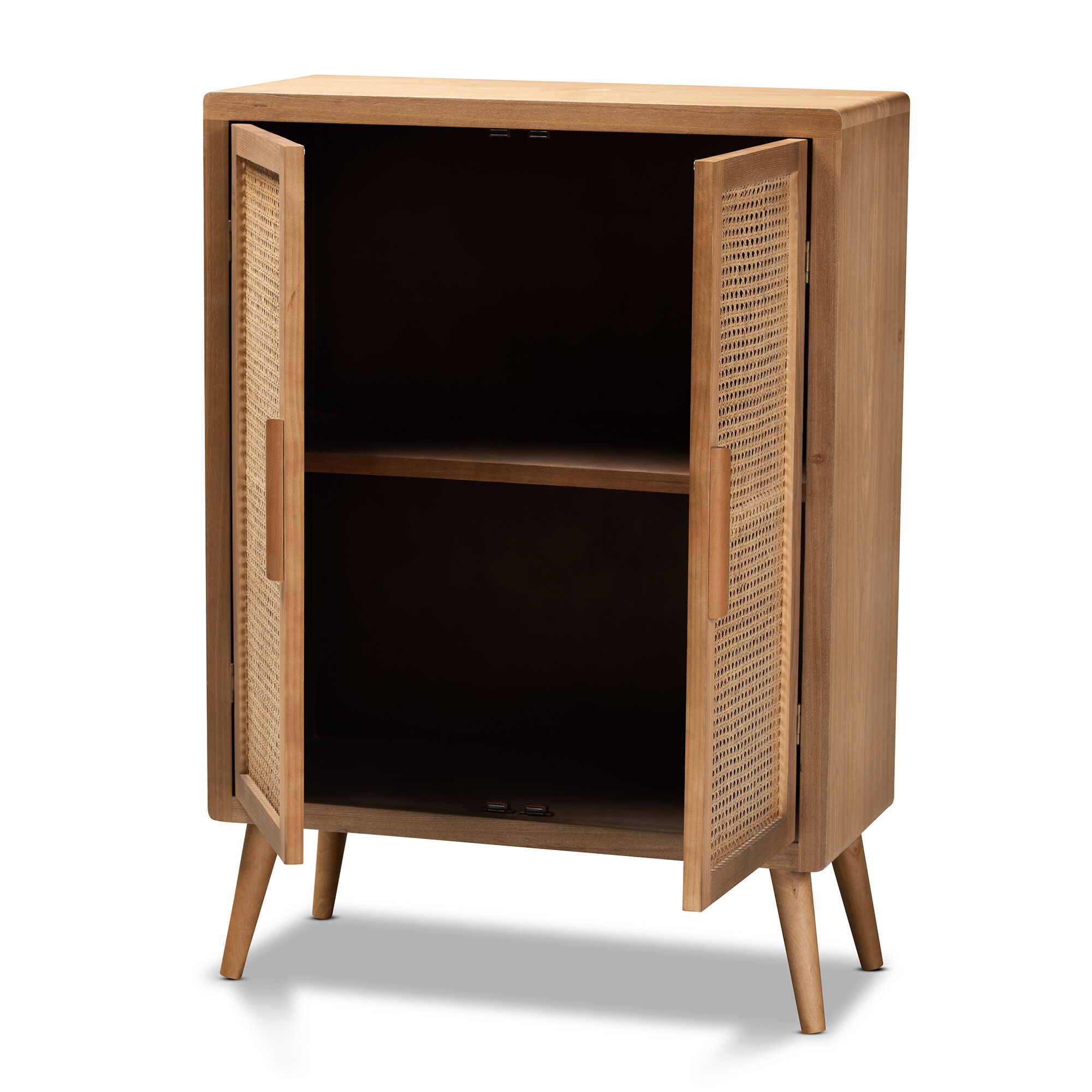 Baxton Studio Alina Mid Century Medium Oak Finished Wood 2 Door