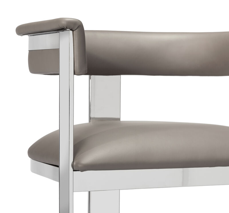Darcy Counter Stool - Grey/ Nickel