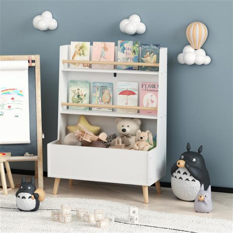 Space-Saving Bookshelf and Magazine Rack for Kids Room or Playroom