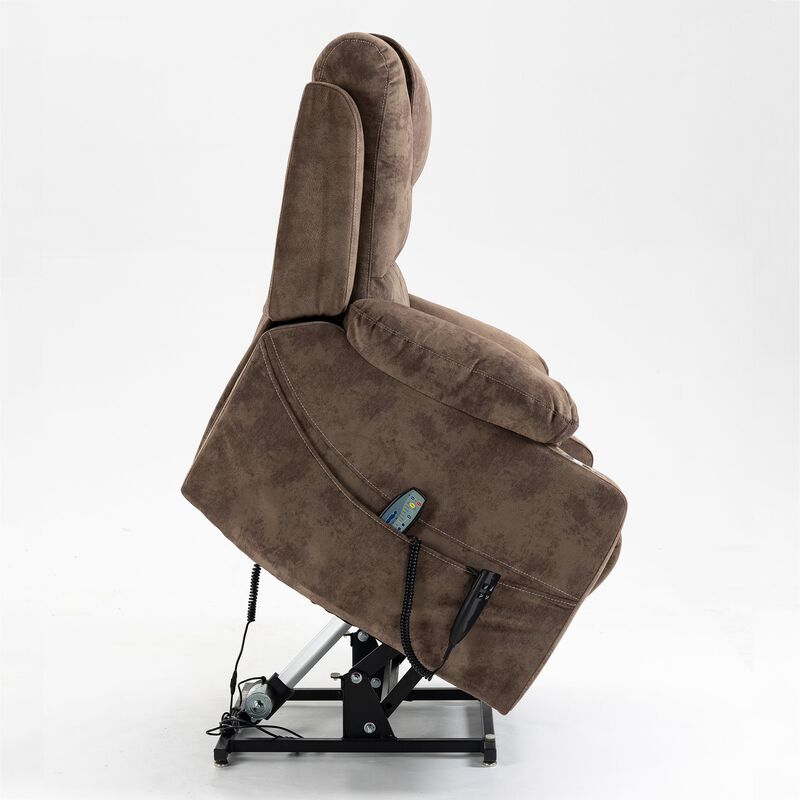Leather Recliner Chair with 2 Cup Holder, Lounge Chair Power Lift Chair Relax Sofa Chair image number 4