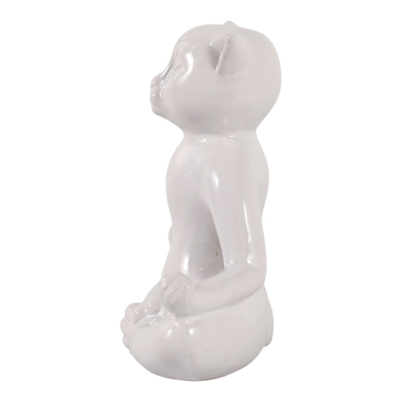 Ceramic 7" Yoga Cat, White image number 3