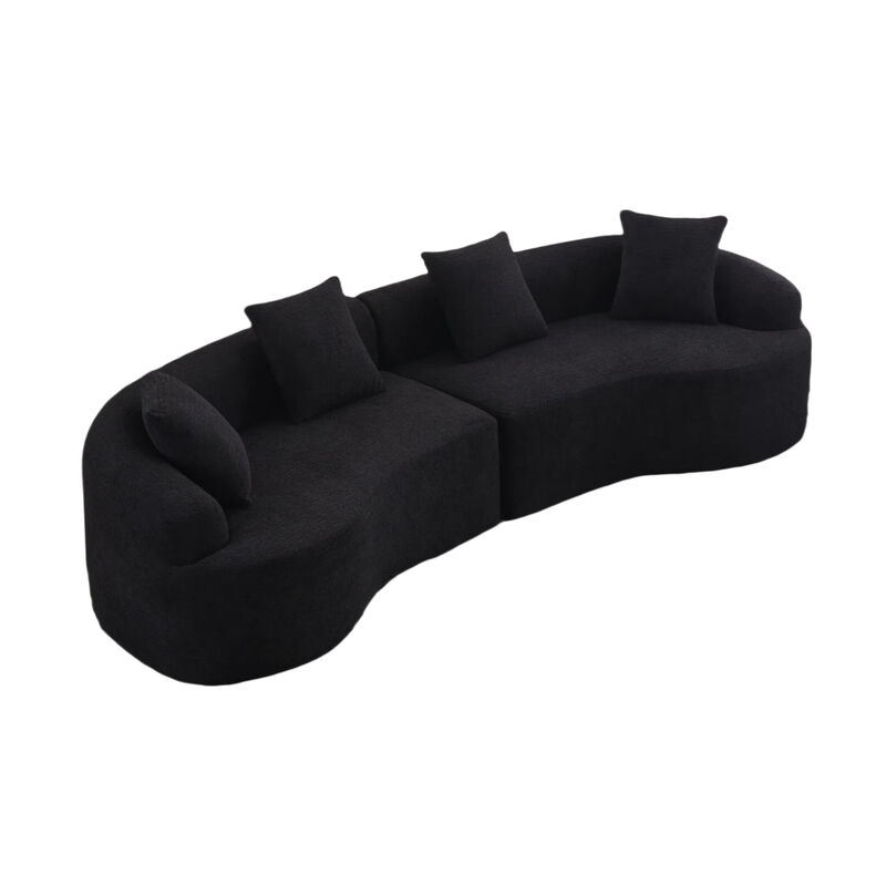 Merax Curved Boneless Sofa Couches Sleeper for Living Room