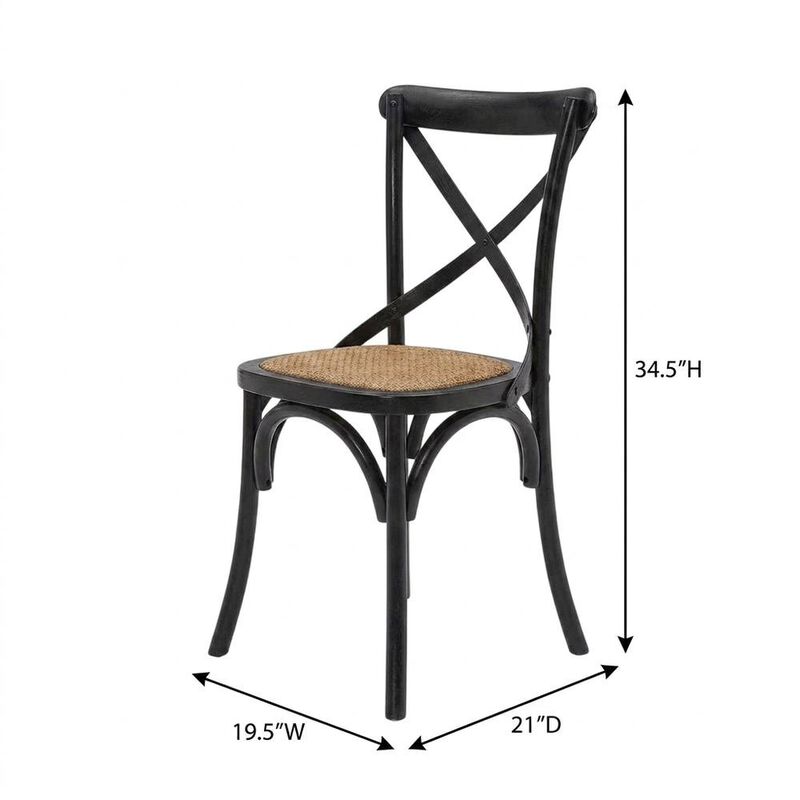 Wood and Rattan Dining Side Chair with Cane Back for Dining Room, Harbor image number 2