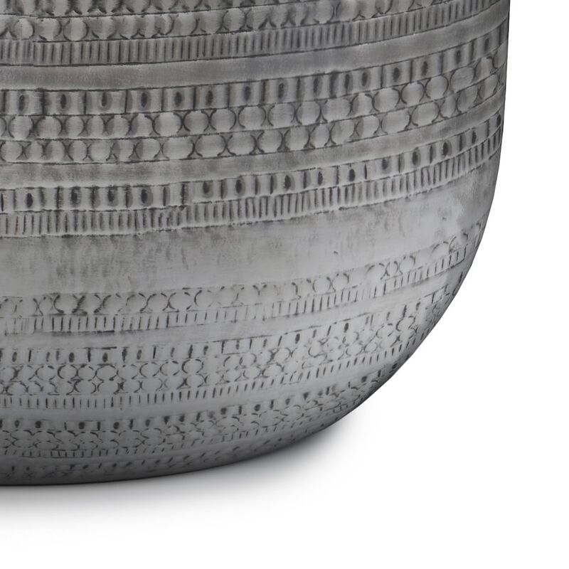 Simpli Home Johnsen Metal Coffee Table In Antique Silver