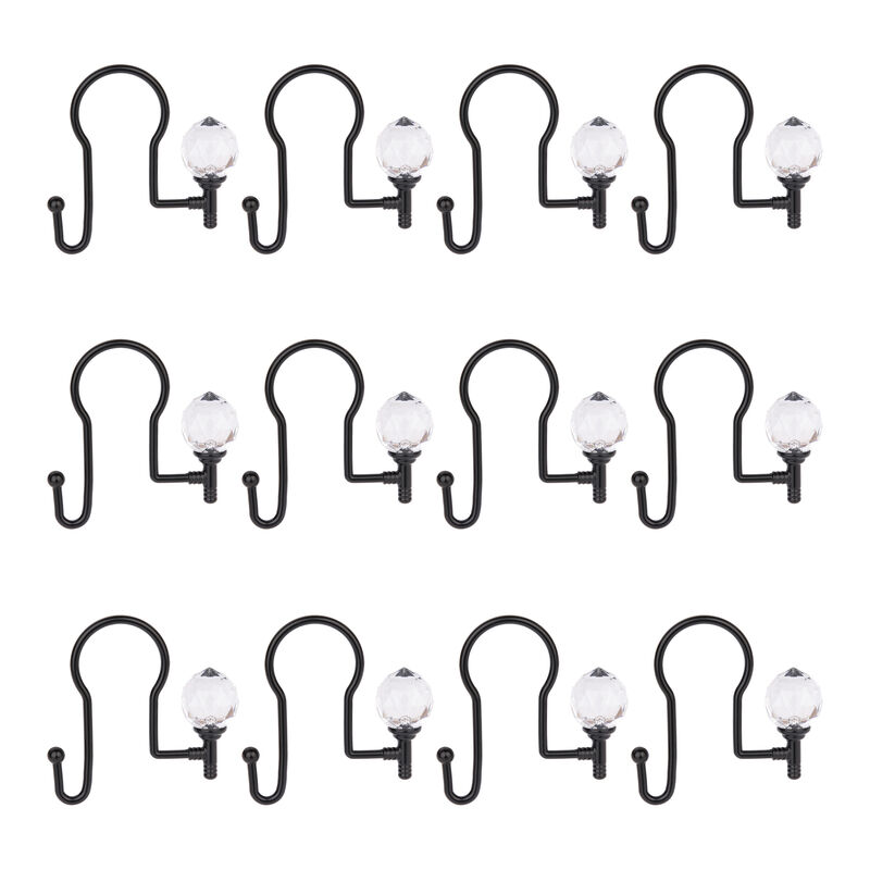 Zinc Double Shower Curtain Hooks, Set of 12 image number 3