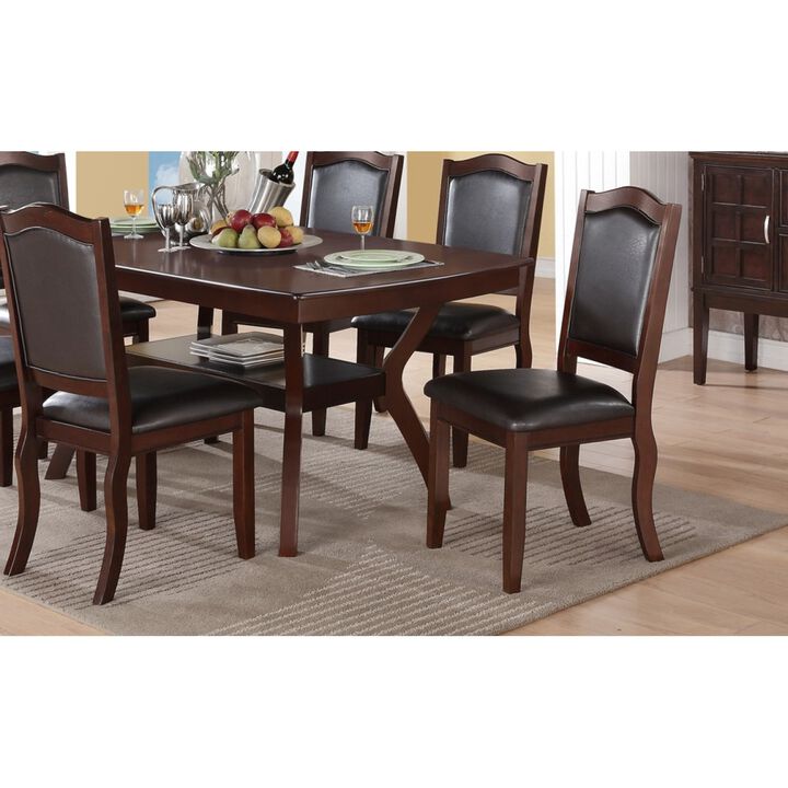 Streamdale Espresso Dining Set with 2 Padded Chairs