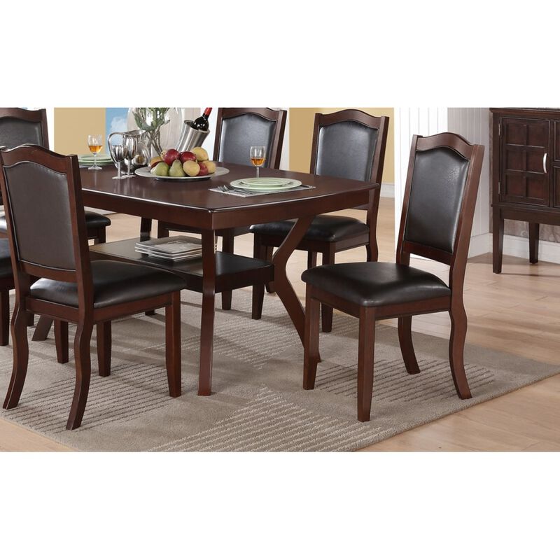 Streamdale Espresso Dining Set with 2 Padded Chairs