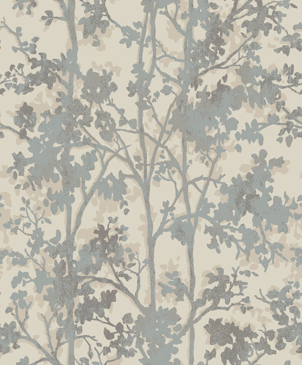 Shimmering Foliage Cream & Silver Wallpaper