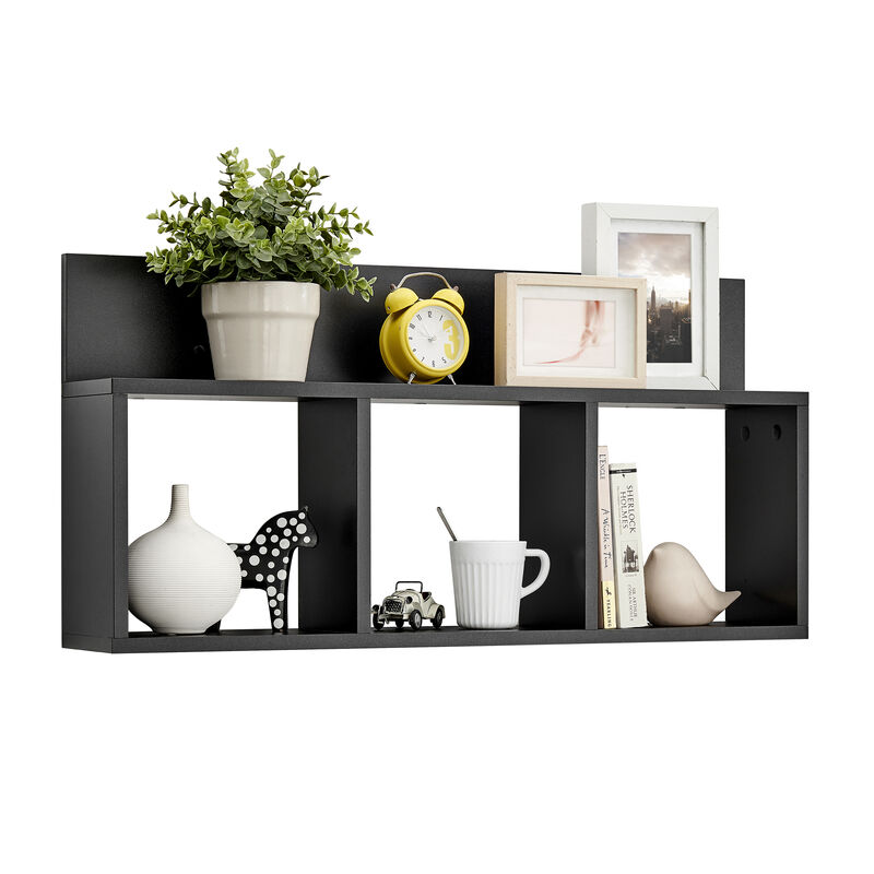 Triple Cubed Floating Shelf with Ledge