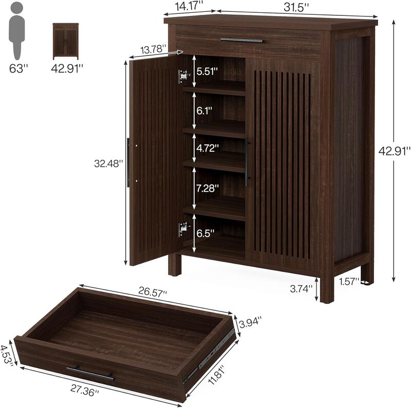 Shoe Storage Organizer with Large Capacity and Durable Design With 1 Drawer image number 1