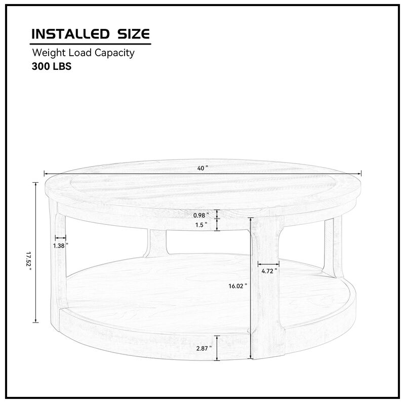 Votnix 2‑Tier Round Coffee Table image number 8