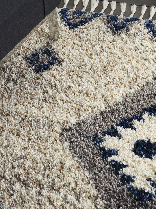 Oslo Shag OSL03 Ivory/Blue 5'3" x 7'9" Rug