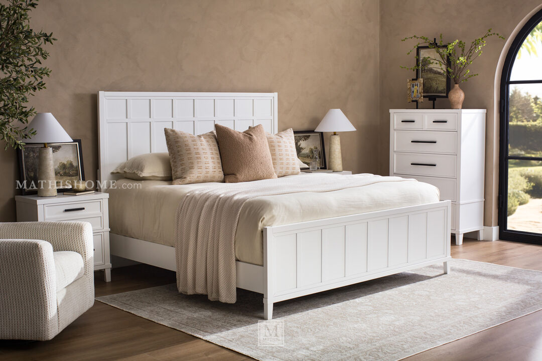 Hudson White King Panel Bed