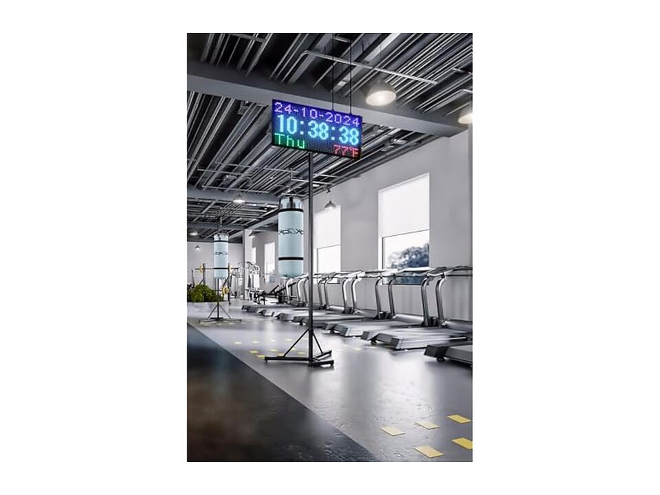 Double Sided Digital Date Week Temperature Wall Clock Outdoor Waterproof