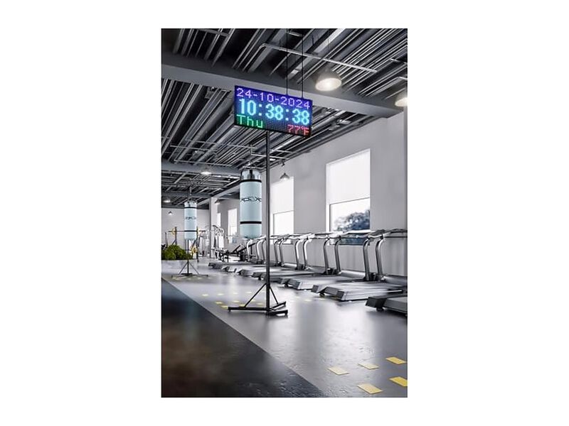 Double Sided Digital Date Week Temperature Wall Clock Outdoor Waterproof image number 1