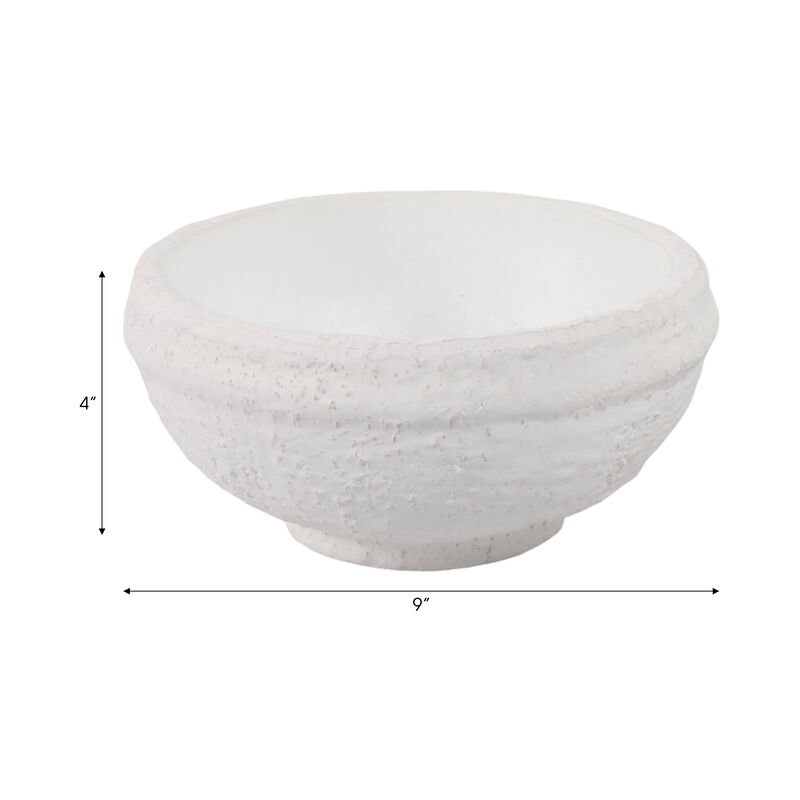 White Textured Terracotta Bowl