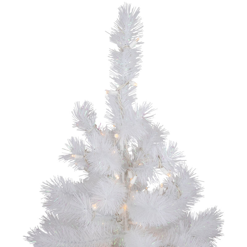 3' Pre-Lit White Alaskan Pine Artificial Christmas Tree  Warm White LED Lights