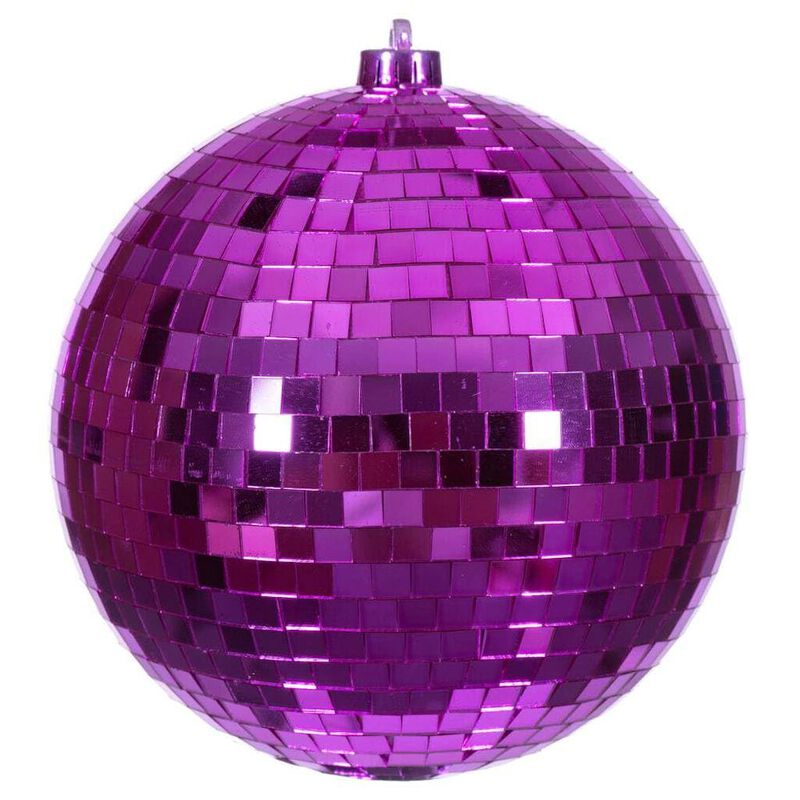 Vickerman 733981-8" Fuchsia Mirror Ball Christmas Tree Ornament (N233470) image number 0