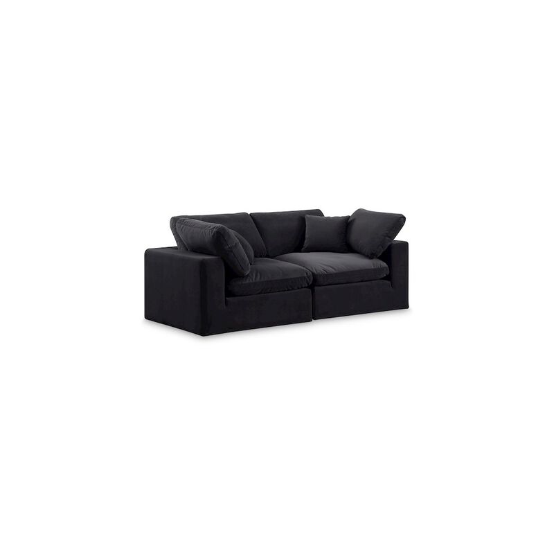 Meridian Furniture Comfy Black Velvet Modular Sofa