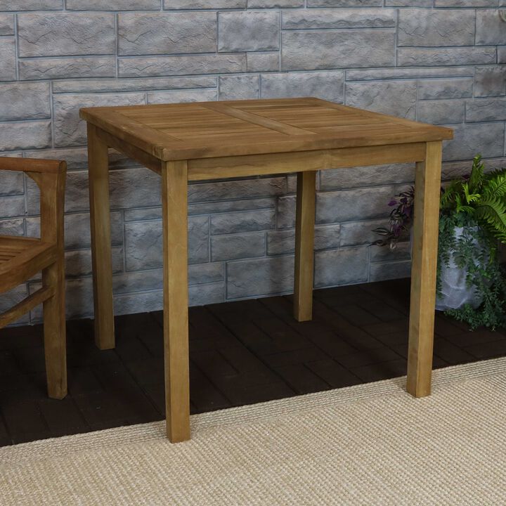 Sunnydaze 31.5 in Solid Teak Square Patio Dining Table