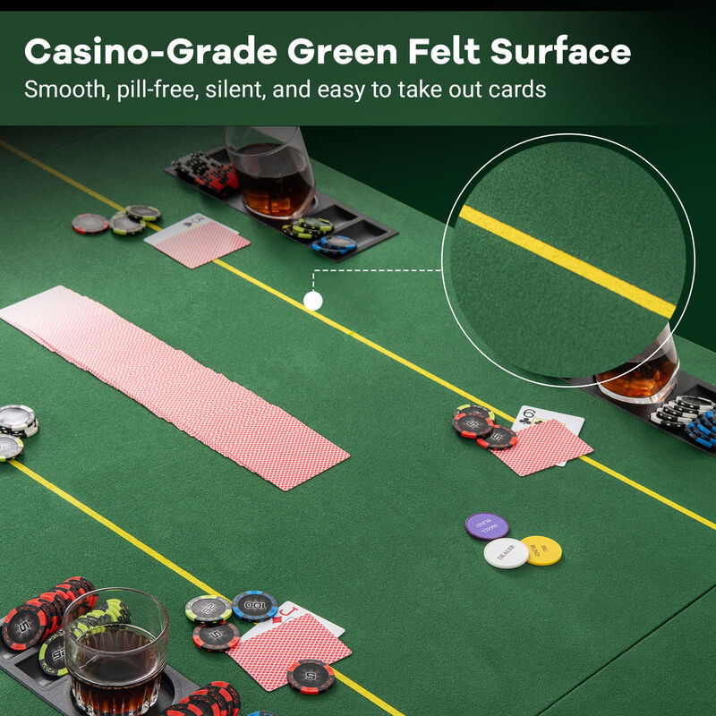 Foldable Poker Table Top for 8 Players with Cup Holders and Carrying Bag image number 7
