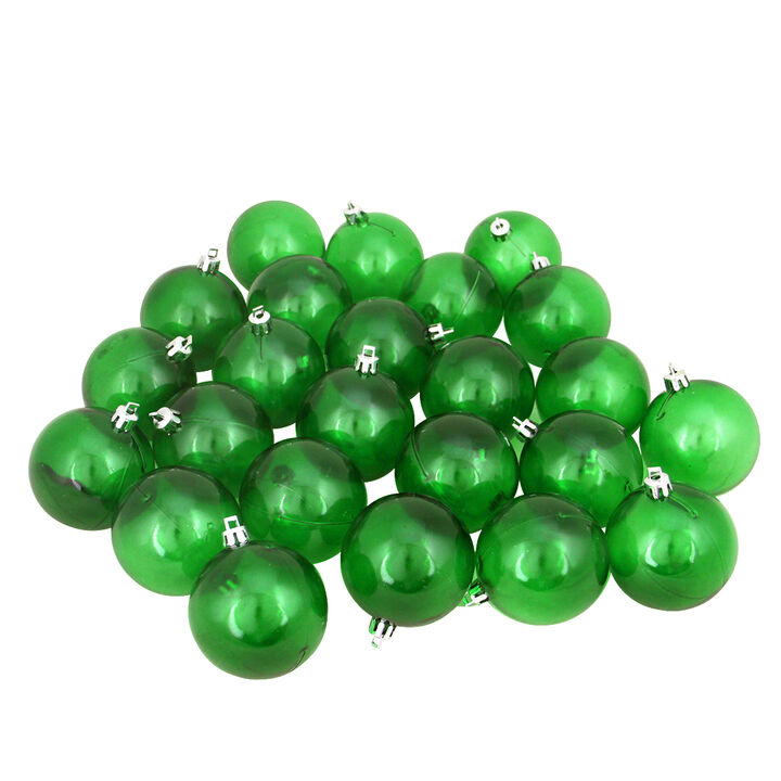 60ct Green Shatterproof Transparent Christmas Ball Ornaments 2.5" (60mm)