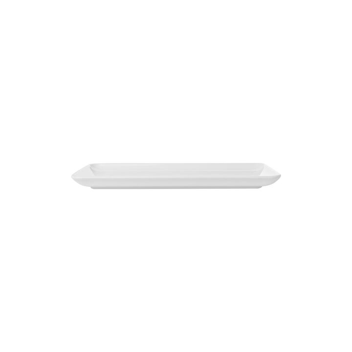 Santa Monica 12.25" x 6.25" x h:1" Rectangular White Porcelain Platter (Set of 2)
