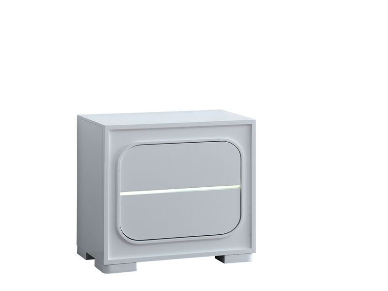 Milan White 2-Drawer 28 in. W Nightstand image number 1