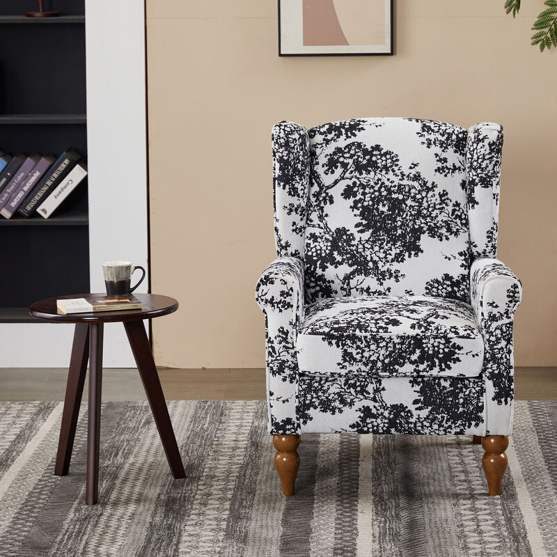 GOODSILO Vintage Luxury Wingback Armchair and Coffee Table Set for Living Room Relaxation and Style Enhancement image number 1