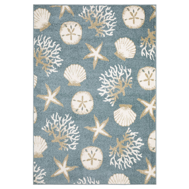 HomeRoots Seashell and Area Rug
