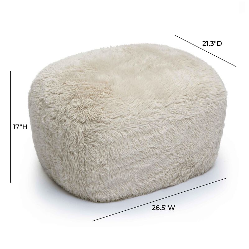 Britt Dark Taupe Vegan Shearling Ottoman