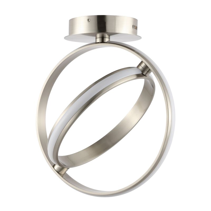 Nicole 2-Light Modern Minimalist Aluminum Ring Integrated LED Semi Flush Mount