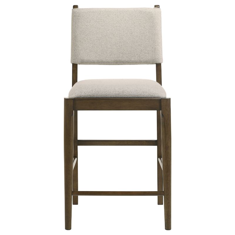 Clera Upholstered Counter Side Chair, Tie Accent, Set of 2, Brown Wood image number 3