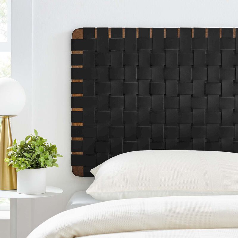 Sparta Weave Wall-Mount Vegan Leather Twin Headboard image number 7
