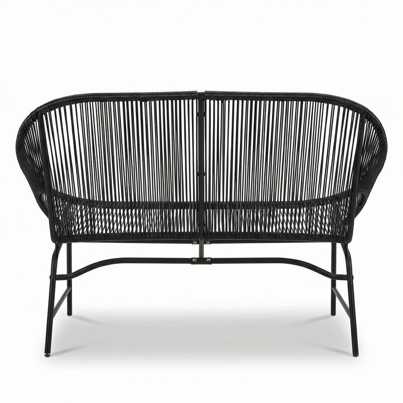 Christopher Knight Home Kamdyn Outdoor Wicker Wrap Hammock Loveseat with Metal Frame image number 5