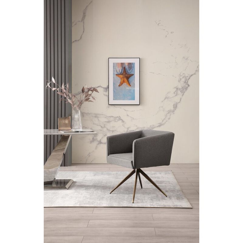 Modrest Riaglow - Contemporary Dark Grey Fabric Dining Chair