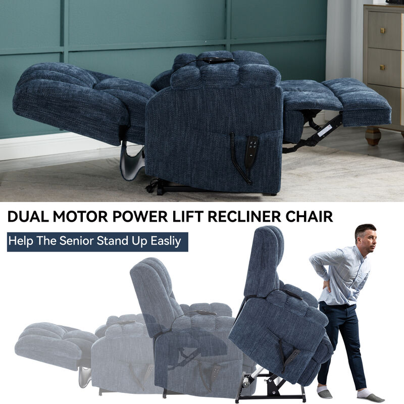 Dual Motor Heat Massage Recliners Infinite Position Electric Power Lift Recliners image number 8