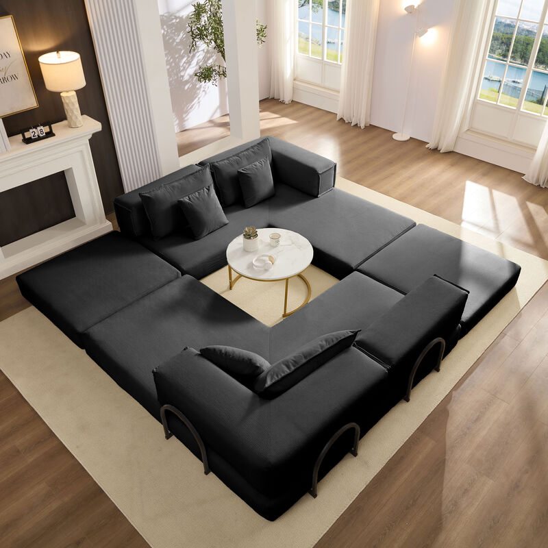 Merax Oversized Upholstered Sectional Sofa Couch Set