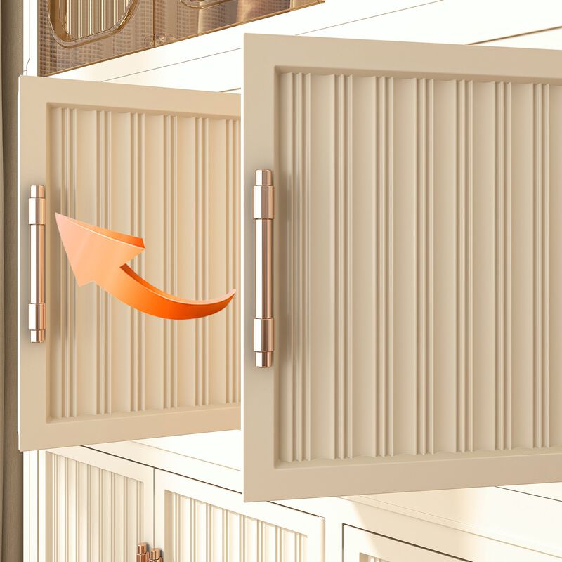 Clihome Portable Wardrobe Closet Storage Cabinet,Clothes Dresser,17 Magnetic Doors-17 Cubes & 1 Hanging Rod image number 4
