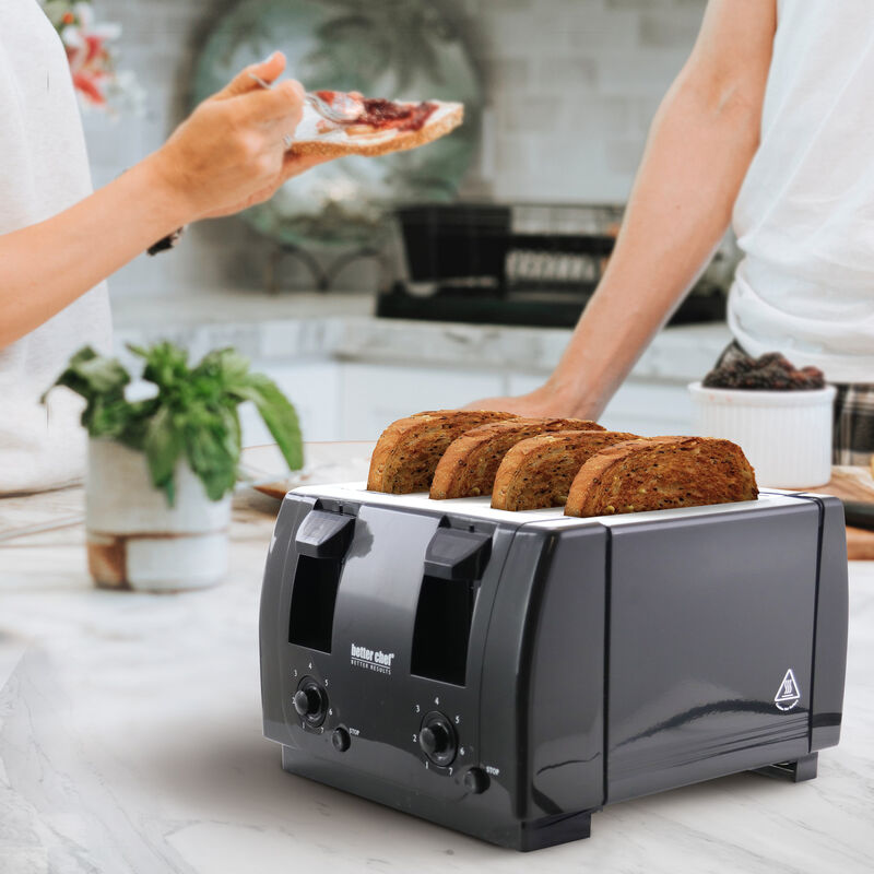 Better Chef 4 Slice Dual Control Toaster in Black
