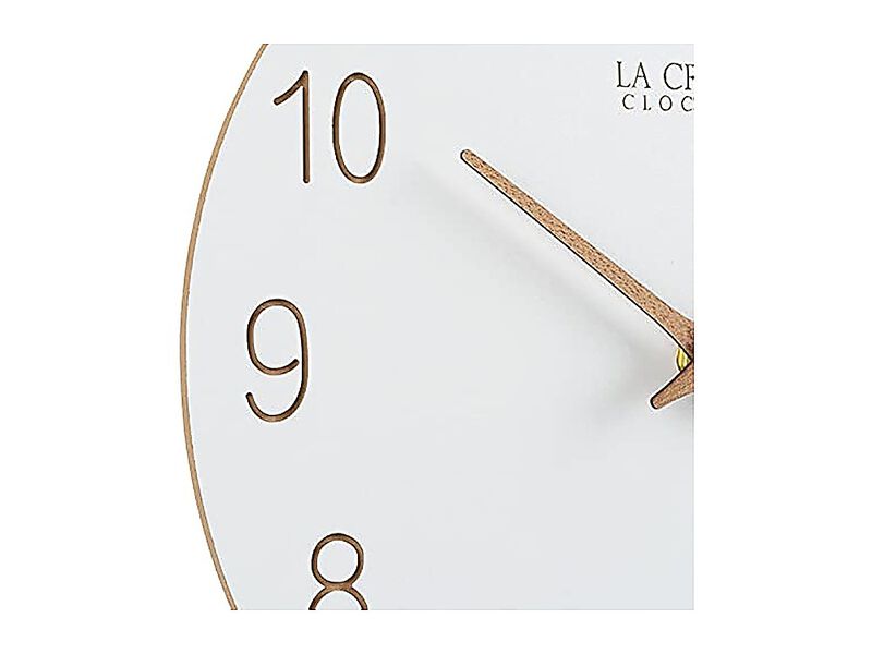 La Crosse Clock 404 3630B 12 Inch Ivory Sierra Wood Quartz Analog Wall image number 2