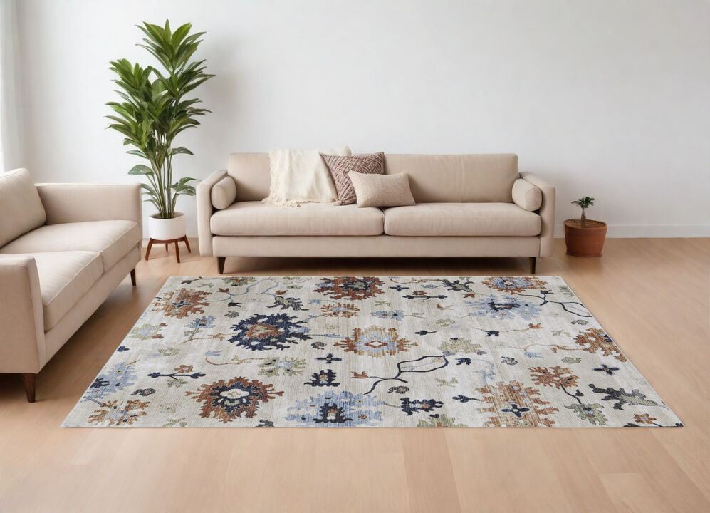HomeRoots Floral Power Loom Area Rug
