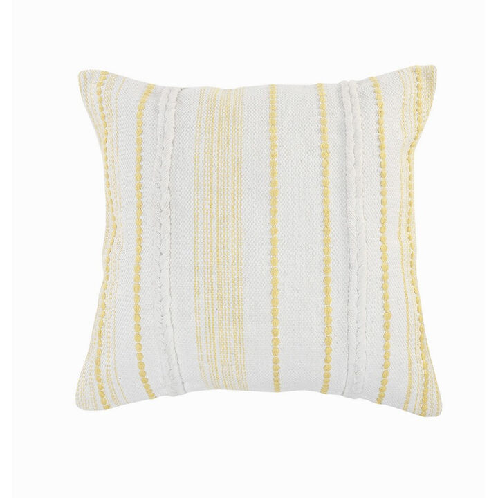 Durable Cotton Zippered Pillow with Striped Pattern &ndash; Cozy Home Accent Cushion
