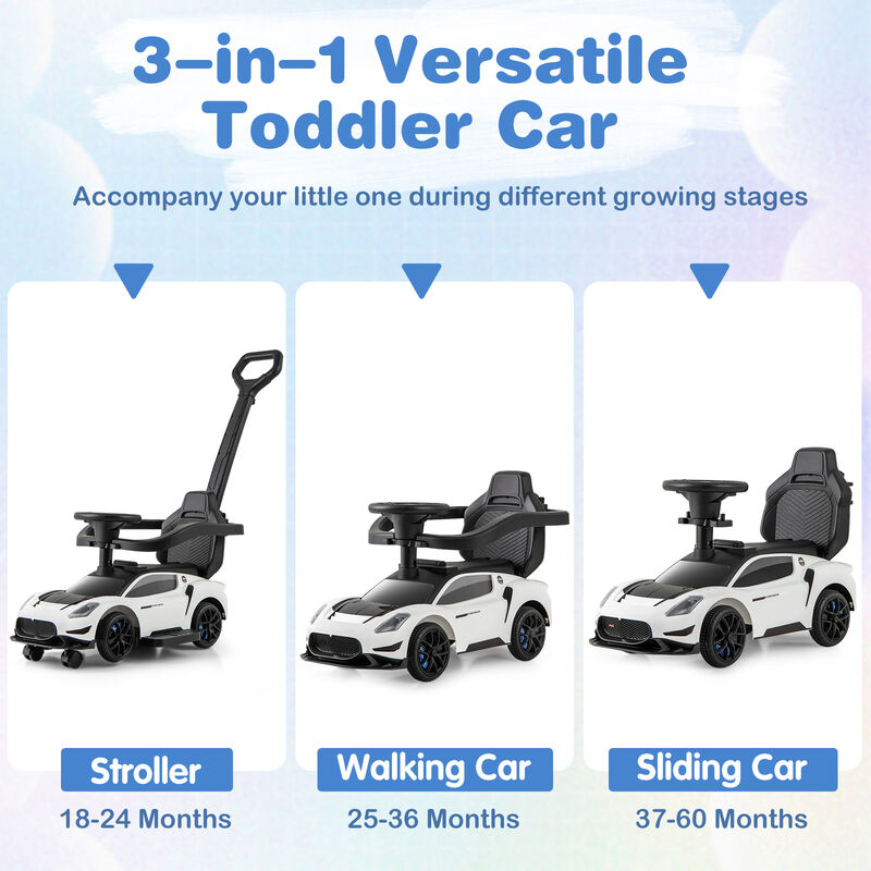 Kids 3 in 1 Ride On Push Car with Music and Sliding Function image number 5