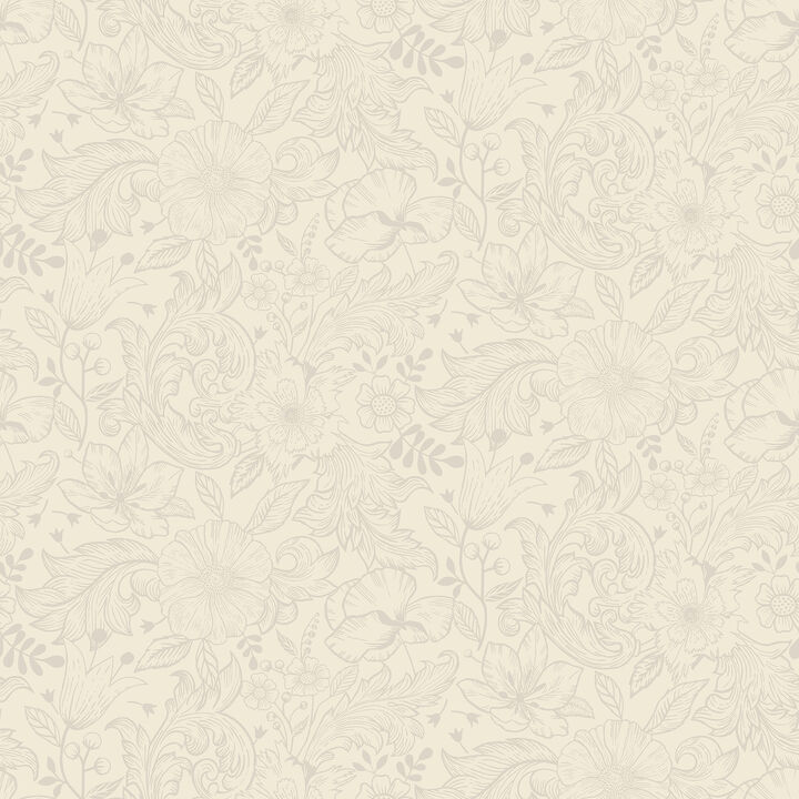 Wilma White Block Print Wallpaper