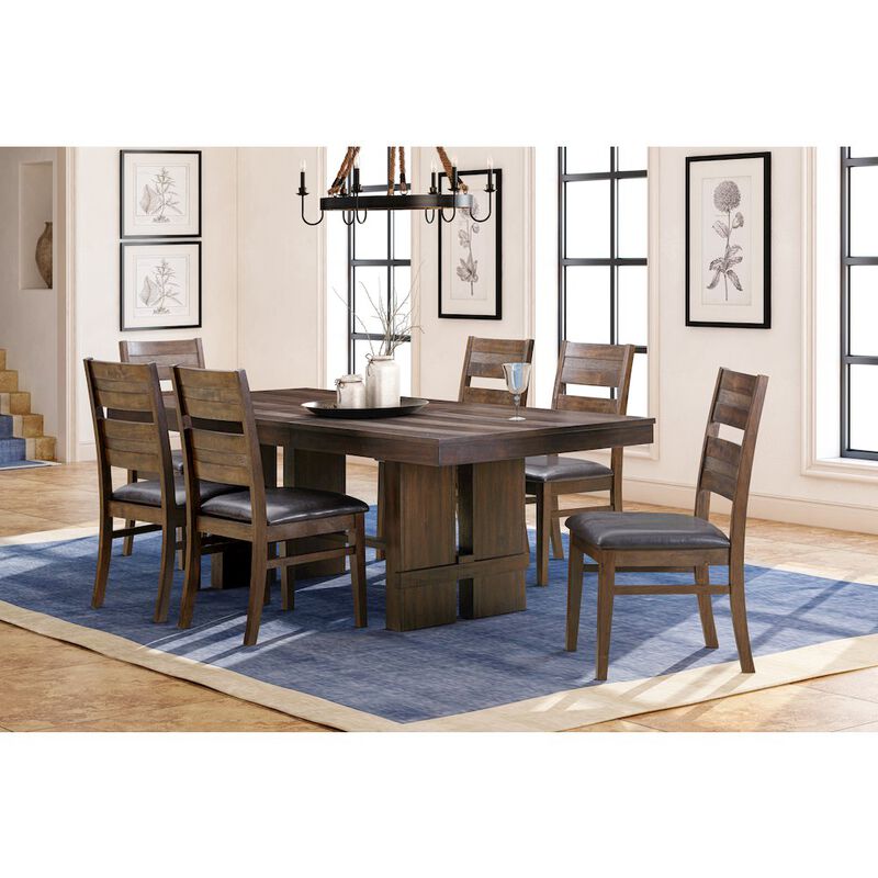 Dale 7-Piece Dining Set with 3 Sets of Chairs in Antique Brown