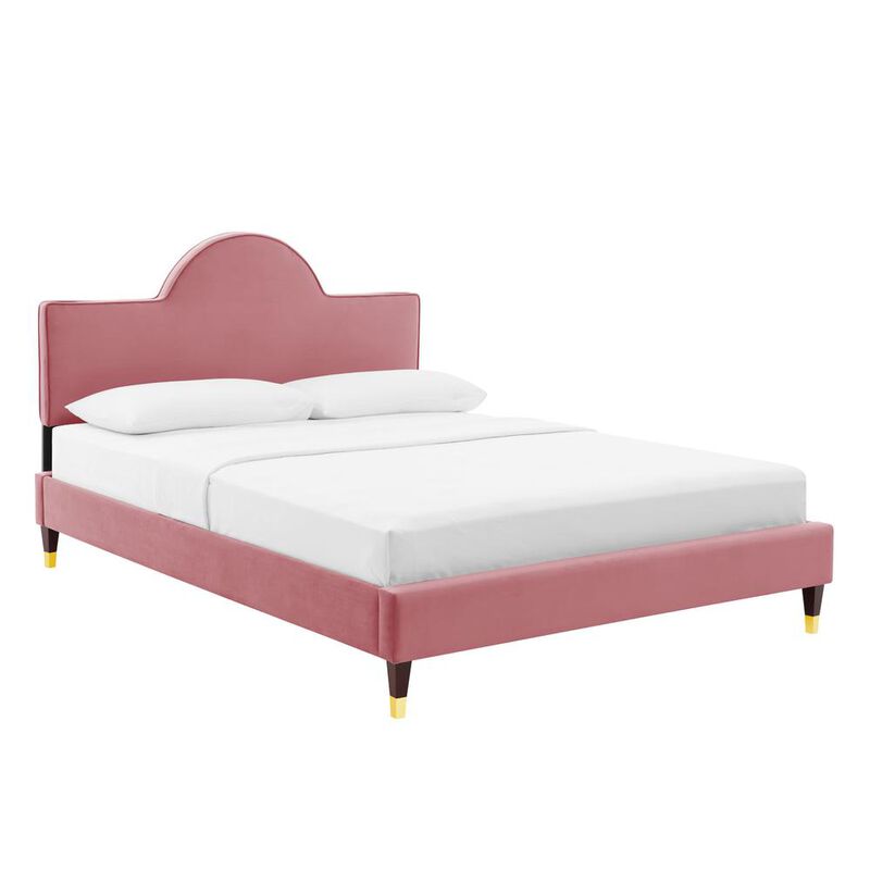 Aurora Performance Velvet King Bed - Dusty Rose MOD-7032-DUS image number 0
