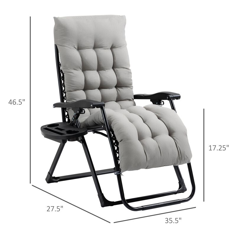 Outdoor Relaxer: Reclining Chair with Cup Holder and Cushion